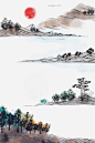 水墨山水风景边框装饰图图片大小3543x5315px 图片尺寸15.19 MB 来自PNG搜索网 pngss.com 免费免扣png素材下载！边框#风景#国风#毛笔画#山水画#树林#水墨#太阳#装饰图案#