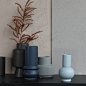 midu/北欧现代黑色创意陶瓷花瓶器皿家居装饰摆件样板间灰色花器
