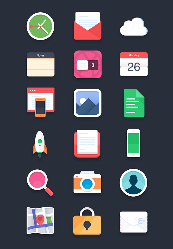 Flat icons - PSD - I...