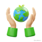 拯救地球@到位啦UI素材 - 免费绿色环保能源节水太阳能3D图标模型集