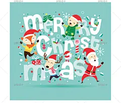 JR02可爱卡通圣诞节圣诞老人雪人麋鹿狐狸贺卡PSD分层eps矢量素材-淘宝网