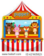 Puppet show and stage illustration