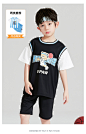 PawinPaw卡通小熊童装2023年夏季新款男童儿童短袖运动套装速干-tmall.com天猫