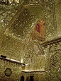 Thousands of tiny cut mirror pieces. King of Light Mausoleum, Shiraz, Iran