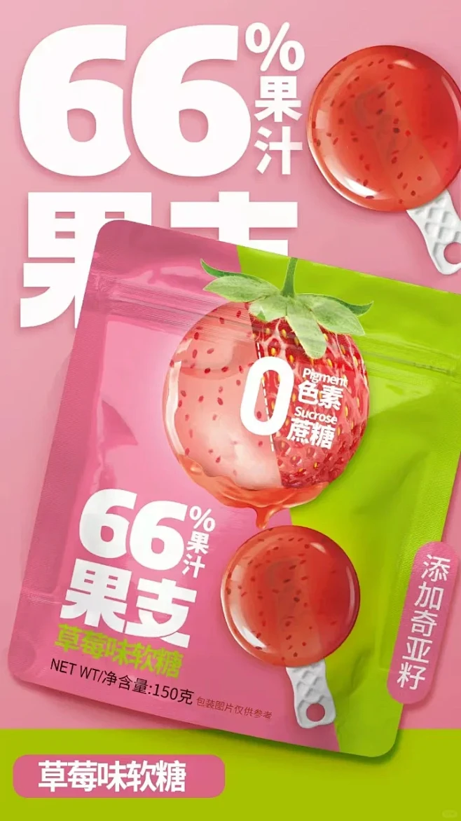 66%果汁含量的水果软糖 | 设计作品分...