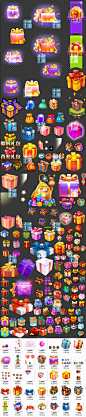 礼包礼盒礼物盒子/游戏美术UI参考图标icon资源素材/透明PNG合集-淘宝网