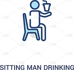男人,苏打,两个物体,概念,白色,轮廓,晚餐,人,坐,喝