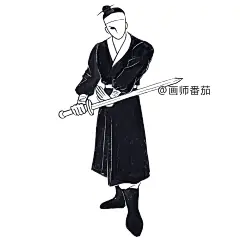 水墨风武侠江湖侠客人物元素4