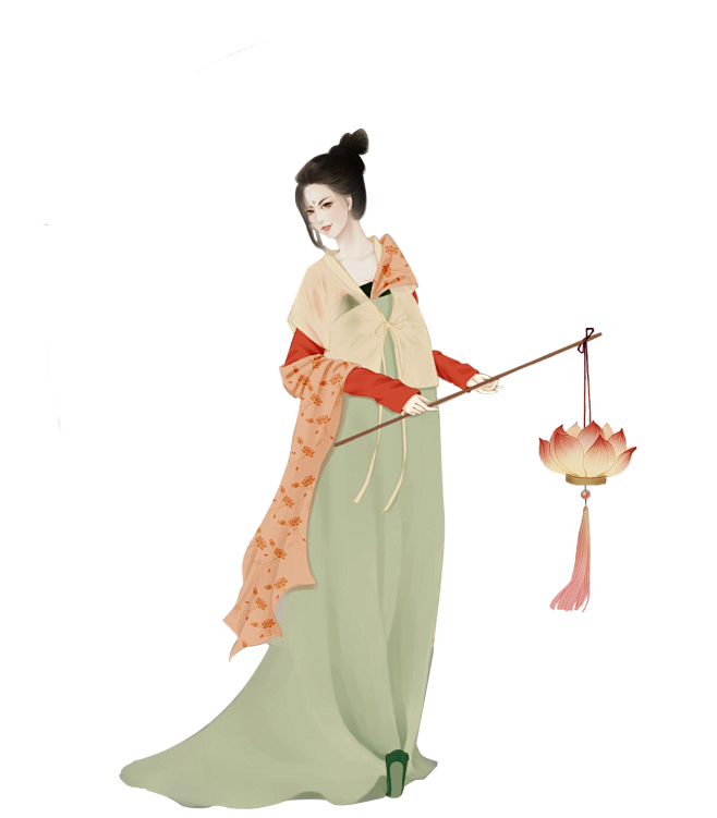 古风提灯美女_