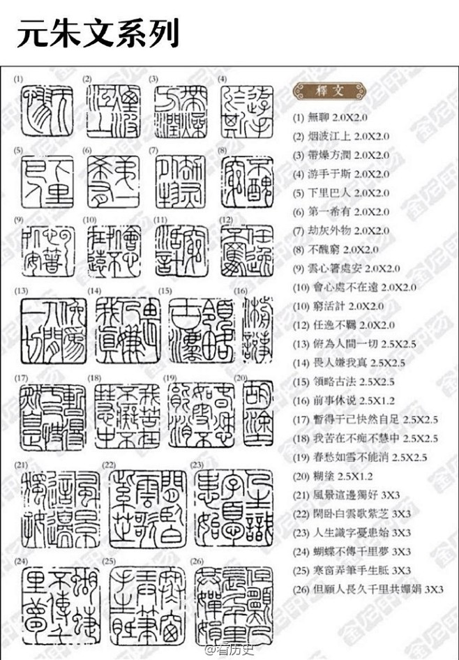 经典篆刻印模