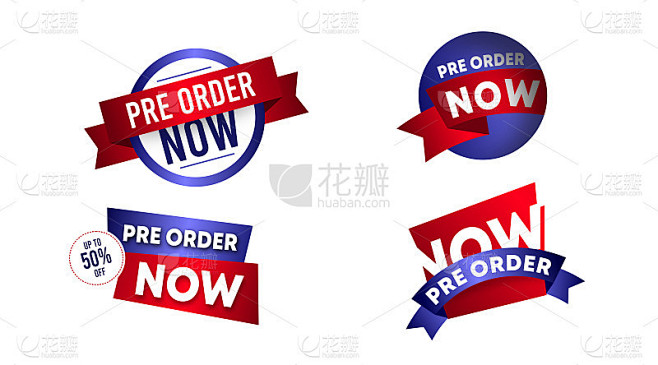 预定标签模板矢量库存