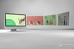 69页人物生活娱乐活动插画PPT快乐人生扁平化卡通人物插画ppt模板