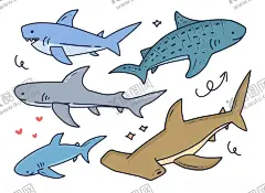 海豚元素插画 【酷图网】海豚元素插画,海豚元素手绘,海洋生物手绘,AI矢量图标,设计素材