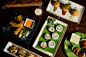 寿司,水平画幅,生食,膳食,海产,组物体,奶酪,黑色背景,寿司卷,海草