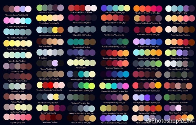分享一组12款高清配色色板集，来源于网络...
