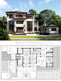 占地180平米带辅房三层新中式别墅｜附平面图