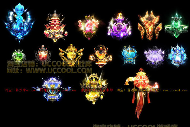 特色法宝素材 16组琉璃神灯系列传奇法宝素材PNG合集资源-FB186-淘宝网