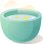 中秋节吃月饼渐变写实插画-酒杯