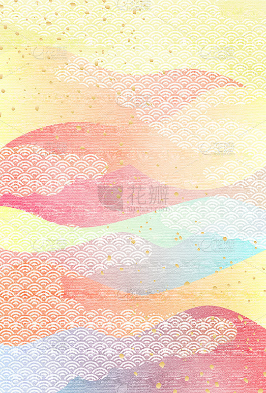 日本传统设计。矢量插图。