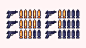 Pistol ammo interface pixel art set. gun bullets battery collection.  8 bit sprite.