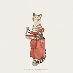 二次元猫咪插画图片