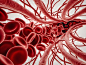red blood cells flowing through a vein