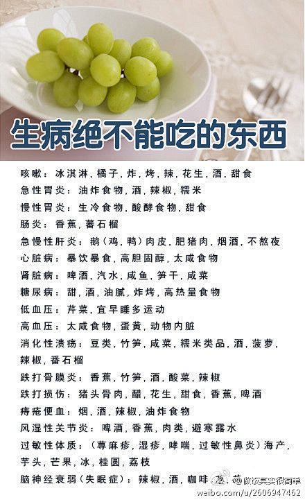 生病不能吃的东西