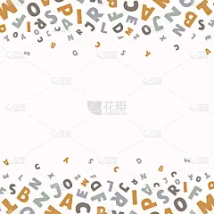 矢量方形旗帜与彩色英文字母飞在白色背景与地方的文本。