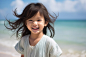 Portrait of young girl at the beach