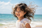 Portrait of young girl at the beach
