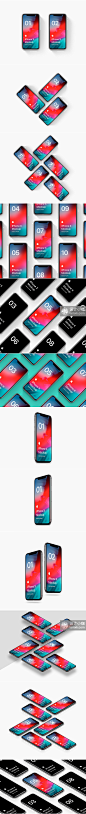 多角度带质感排列效果的 iPhone X 应用APP设计展示样机 iPhone X 16 Mockups #2018...-样机模版-美工云(meigongyun.com)