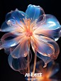 咒语：
Summer sunny day, Futuristic flower, Bellflower, Gradient translucent glass melt, Laser effect, Caustic, Super artistic expression, Surrealism, Clean background, Macro, Natural Light, Super Detail, oc rendering, 8k --ar 3:4 --s 250
夏日晴天，未来主义花朵，风铃花，渐变半