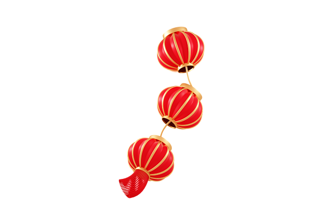 摄图网_402188926_创意C4D一串新年灯笼3D立体模型（企业商用）