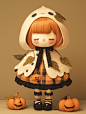 #ai #aigenerated #aiart #aiartwork #aiartcommunity #toyart #felt #doll #cute #adorable #crochet #ghost #pumpkin