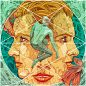 digital illustration ILLUSTRATION  photoshop Procreate Abstract Art album cover Digital Art  mexico music surreal art