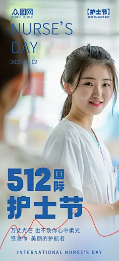 时尚512护士节致敬医护人员海报