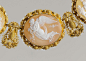一串19世纪中期意大利黄金镶嵌cameo浮雕项链