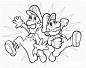 视频游戏超级马里奥兄弟路易基和马里奥儿童涂色画