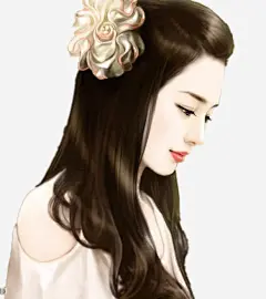 簪花美女高清素材 人物 手绘 插画 美女 免抠png 设计图片 免费下载