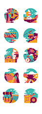 Editorial spot : Just some icons made a while ago for an editorial piece about travels & adventures :) Enjoy!
