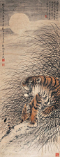 胡爽庵(1916.12-1988.10)近现代画虎大师，其水墨写意虎，笔墨酣畅，神采自如，堪称一绝。湖北襄阳人。又名霜庵，斋名啸风堂，别名胡剑鸣，自幼父母双亡，在乡间牧羊为生，闲来喜用木棍、指甲作画。18岁到济南，在山东省政府交际处当科员，业余自学绘画，尤爱画虎，1935年拜张善捎为师学习画动物，后在网狮园与张大千识，又拜张大千为师学画人物、山水。中国美术家协会会员、北京市美术中国画组、北京美术公司创作室从事中国画创作。出版有《中国画选》、《虎》等。