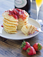 Strawberry Champagne Pancakes | Veggie and the Beast