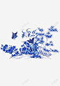蓝色梅兰竹菊 设计图片 免费下载 页面网页 平面电商 创意素材