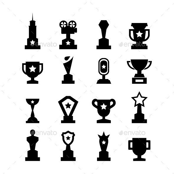 奖杯图标——媒体图标Trophy Icons - Media Icons奖,奖项,最佳、建、竞争、曲线,设计师,元素,娱乐,礼物,图标,电影 ...