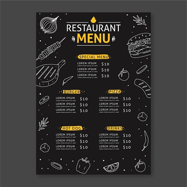 Restaurant menu temp...