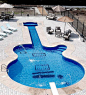 A 62-Foot Long Swimming Pool Shaped Like a Les Paul Custom Guitar