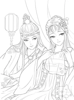 收集了一些古风线稿，分享一下-线稿时代-原画插画,微元素 - 线条,手稿,勾线,素描,线稿 - Element3ds.com!