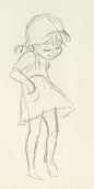 Milt Kahl Drawings of Penny :     I believe that this cel represents one of the earliest scenes animated featuring Penny from The Rescuers . Ollie Johnston started animat...