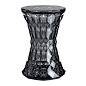 Buy Kartell Stone Stool - Smoke | Amara : Add unique style to any space with this Stone stool from Kartell. Designed by Marcel Wanders it features a geometrical shape that is reminiscent of an hourglass, with a transparent blue finish. The s