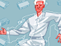 David Byrne house art poster singer band music heads talking 2d illustration portrait